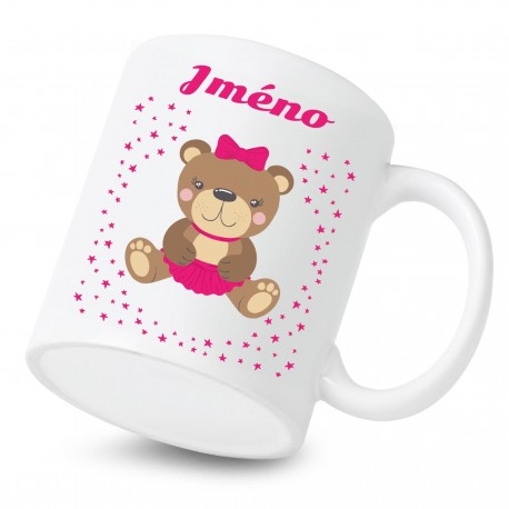 Keramický hrnek se jménem dítěte Medvídek Dívka