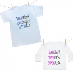 Rodinná sada (tričko s dlouhým rukávem) Rodinná sada Super táta, super dcera
