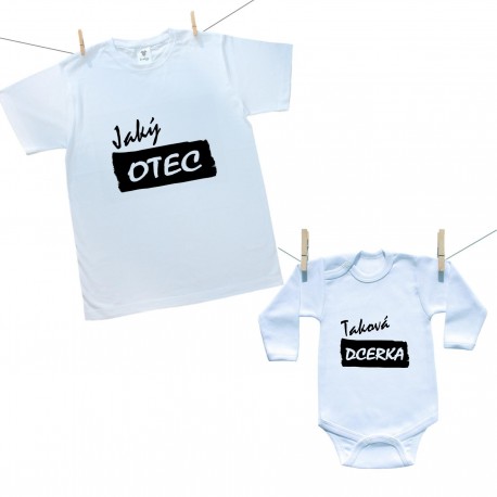 Rodinná sada (body s dlouhým rukávem) Jaký otec taková dcerka
