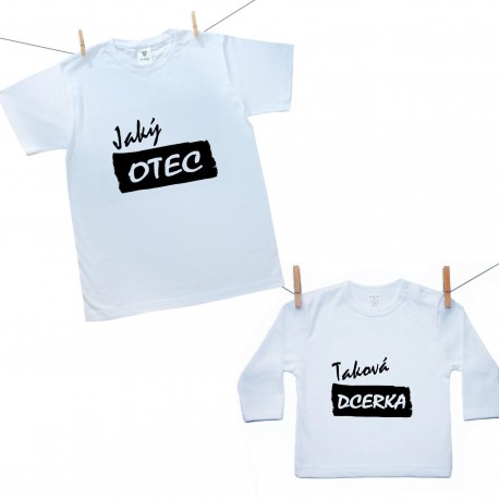 Rodinná sada (tričko s dlouhým rukávem) Jaký otec taková dcerka