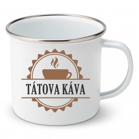 Smaltovaný hrnek Tátova káva