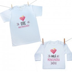 Rodinná sada (tričko s dlouhým rukávem) Otec a malá princeznička se jménem