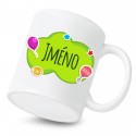 Keramický hrnek Zelená bublina se jménem dítěte