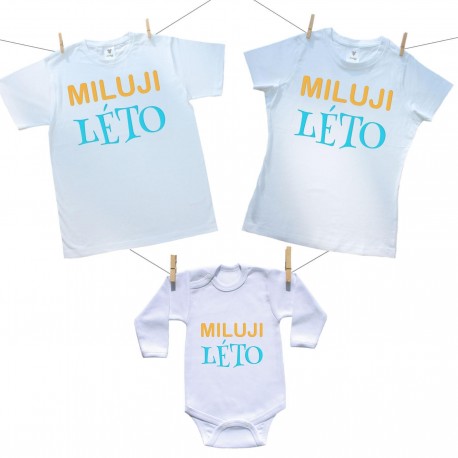 Rodinná sada (body s dlouhým rukávem) Miluji léto