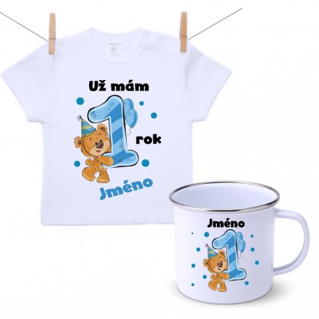Sada Mám 1 rok s Medvídkem a jménem dítěte Chlapec
