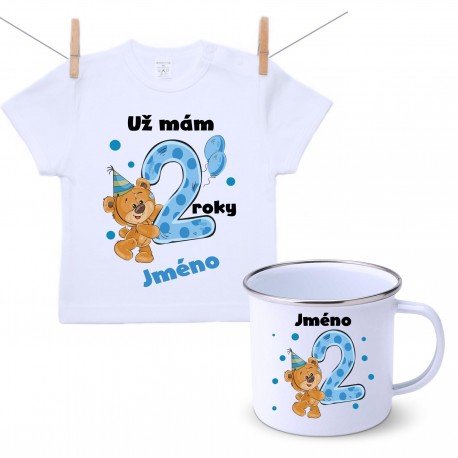 Sada Mám 2 roky s Medvídkem a jménem dítěte Chlapec