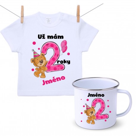 Sada Mám 2 roky s Medvídkem a jménem dítěte Dívka