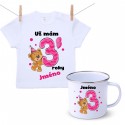 Sada Mám 3 roky s Medvídkem a jménem dítěte Dívka