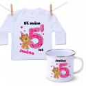 Sada Mám 5 let s Medvídkem a jménem dítěte Dívka
