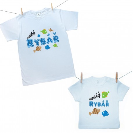 Rodinná sada (tričko s krátkým rukávem) Velký a malý rybář