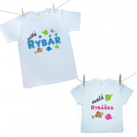 Rodinná sada (tričko s krátkým rukávem) Velký rybář a malá rybářka