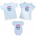 Rodinná sada (body s krátkým rukávem) Happy birthday s jménem dítěte