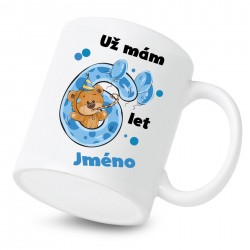 Keramický hrnek Už mám 6 let s Medvídkem a jménem dítěte Chlapec