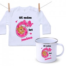 Sada Už mám 6 let s Medvídkem a jménem dítěte Dívka