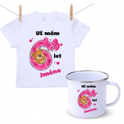 Sada Už mám 6 let s Medvídkem a jménem dítěte Dívka