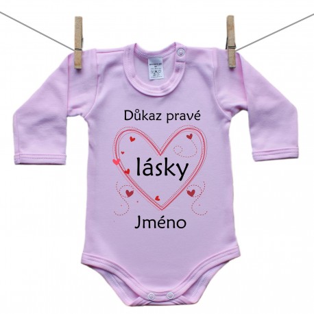 Růžové body s dlouhým rukávem Důkaz pravé lásky
