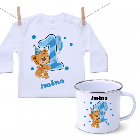 Sada Sada 1 rok s Medvídkem a jménem dítěte Chlapec