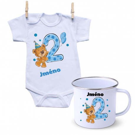 Sada Sada 2 roky s Medvídkem a jménem dítěte Chlapec