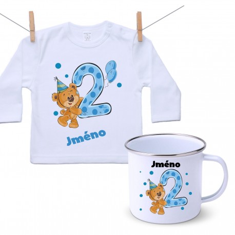 Sada Sada 2 roky s Medvídkem a jménem dítěte Chlapec