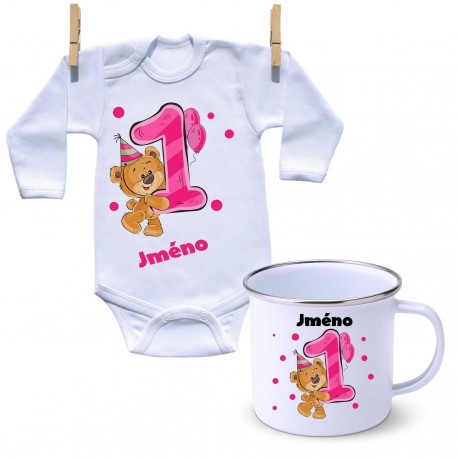 Sada Sada 1 rok s Medvídkem a jménem dítěte Dívka