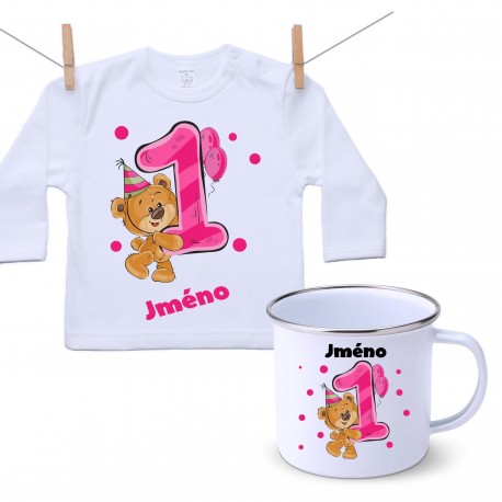Sada Sada 1 rok s Medvídkem a jménem dítěte Dívka