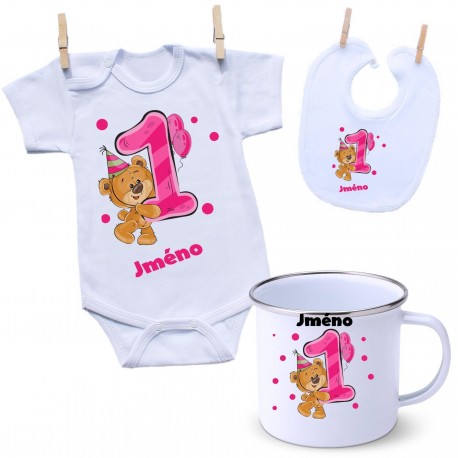 Sada Sada 1 rok s Medvídkem a jménem dítěte Dívka