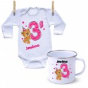 Sada Sada 3 roky s Medvídkem a jménem dítěte Dívka