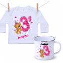 Sada Sada 3 roky s Medvídkem a jménem dítěte Dívka