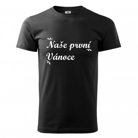 Černé pánské triko Naše první Vánoce Černé pánské triko Naše první Vánoce