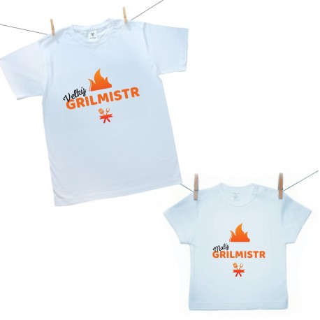 Rodinná sada (tričko s krátkým rukávem) Velký a malý grilmistr