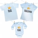 Rodinná sada (body s dlouhým rukávem) Rodinná sada Král, Královná, Princ