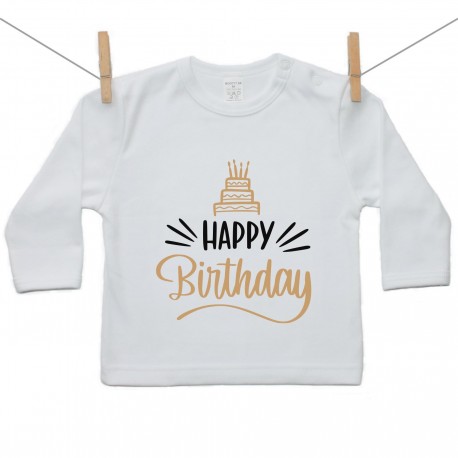 Tričko s dlouhým rukávem Happy birthday Tričko s dlouhým rukávem Happy birthday