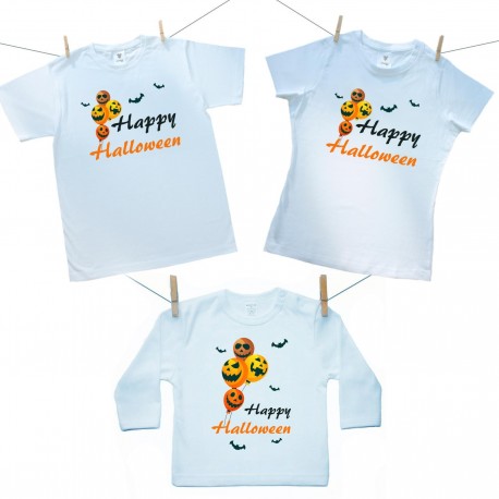 Rodinná sada (tričko s dlouhým rukávem) Happy Halloween