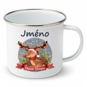 Smaltovaný hrnek Veselé Vánoce se sobíkem a jménem