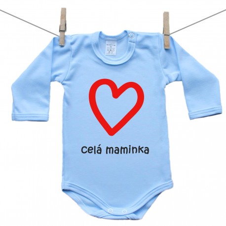 Modré body s dlouhým rukávem Celá maminka Modré body s dlouhým rukávem Celá maminka