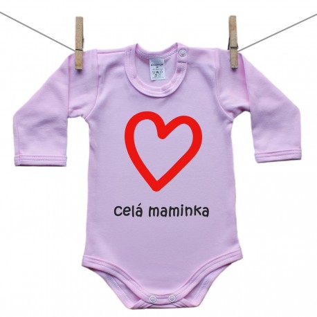 Růžové body s dlouhým rukávem Celá maminka Růžové body s dlouhým rukávem Celá maminka