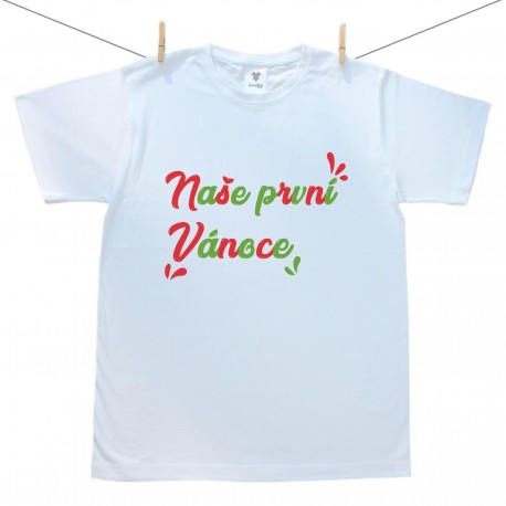Pánské triko s krátkým rukávem Naše první Vánoce