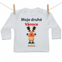 Tričko s dlouhým rukávem Moje druhé Vánoce se sobíkem a jménem dítěte