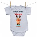 Body s krátkým rukávem Moje třetí Vánoce se sobíkem a jménem dítěte