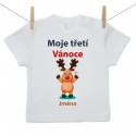 Tričko s krátkým rukávem Moje třetí Vánoce se sobíkem a jménem dítěte