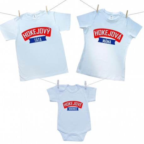 Rodinná sada (body s krátkým rukávem) Rodinná sada Hokejový táta, máma a miminko
