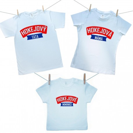 Rodinná sada (tričko s krátkým rukávem) Rodinná sada Hokejový táta, máma a miminko