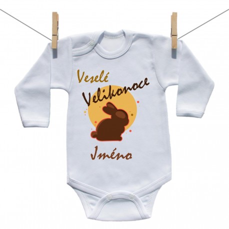 Body s dlouhým rukávem Veselé Velikonoce s jménem děťátka
