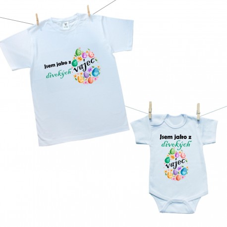 Rodinná sada (body s krátkým rukávem) Jsem jako z divokých vajec Rodinná sada (body s krátkým rukávem) Jsem jako z divokých vajec