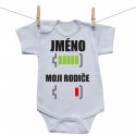 Body s krátkým rukávem Baterie nabitá/vybitá rodiče se jménem