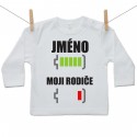 Tričko s dlouhým rukávem Baterie nabitá/vybitá rodiče se jménem