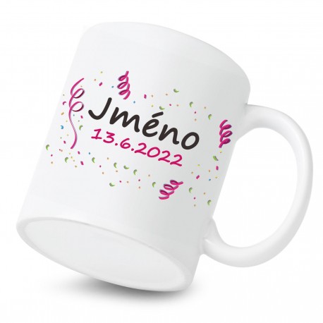 Keramický hrnek Se jménem děťátka a datem (Dívka)