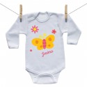 Body s dlouhým rukávem Motýlek se jménem dítěte