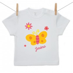 Tričko s krátkým rukávem Motýlek se jménem dítěte