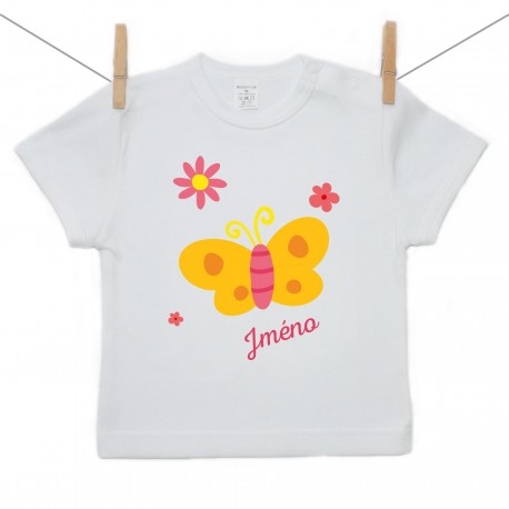 Tričko s krátkým rukávem Motýlek se jménem dítěte